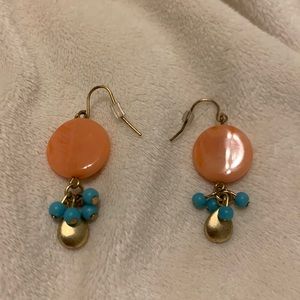 Coral & turquoise earrings